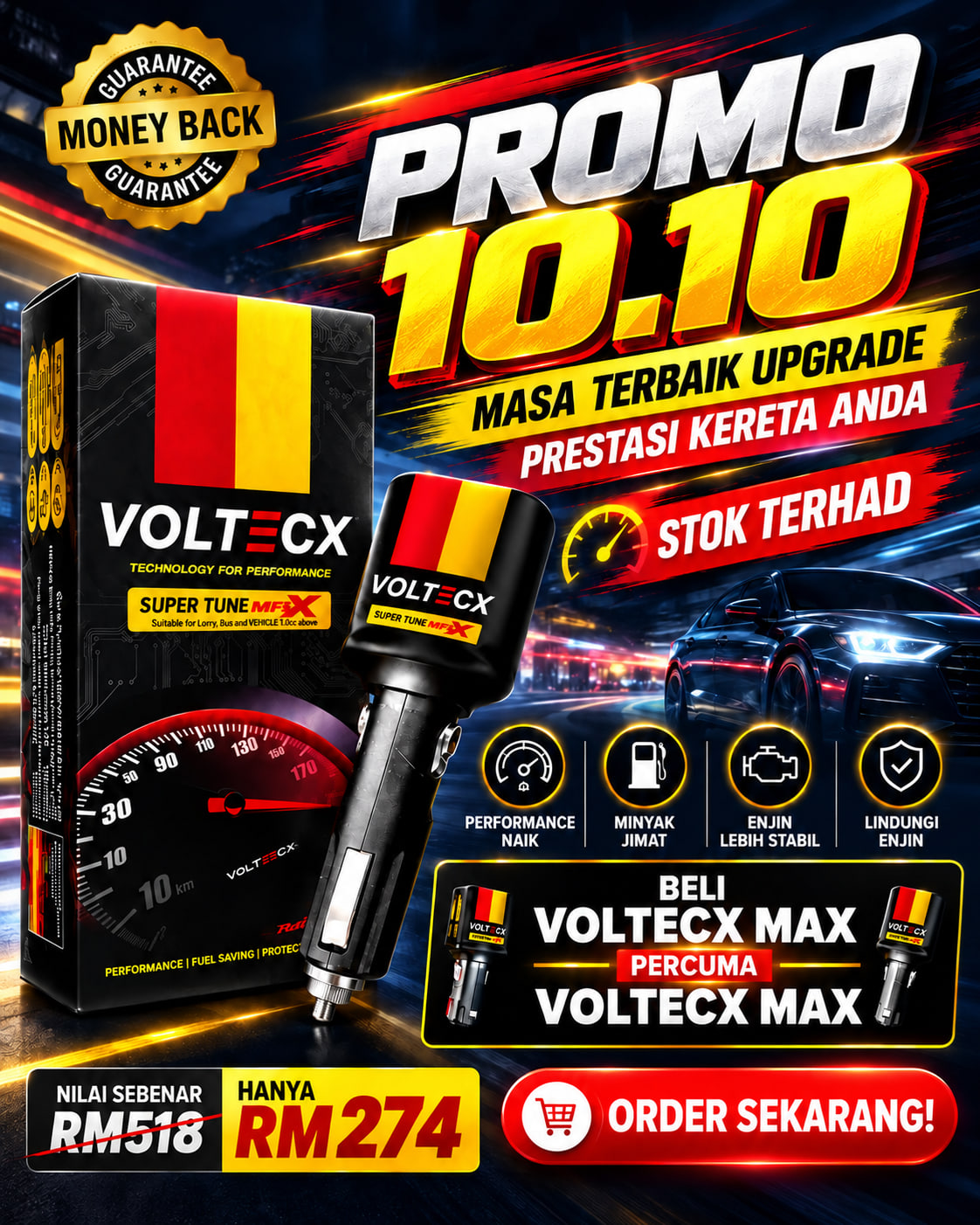 Promo 10.10 Voltecx: beli Voltecx MAX percuma Voltecx MAX, hanya RM274